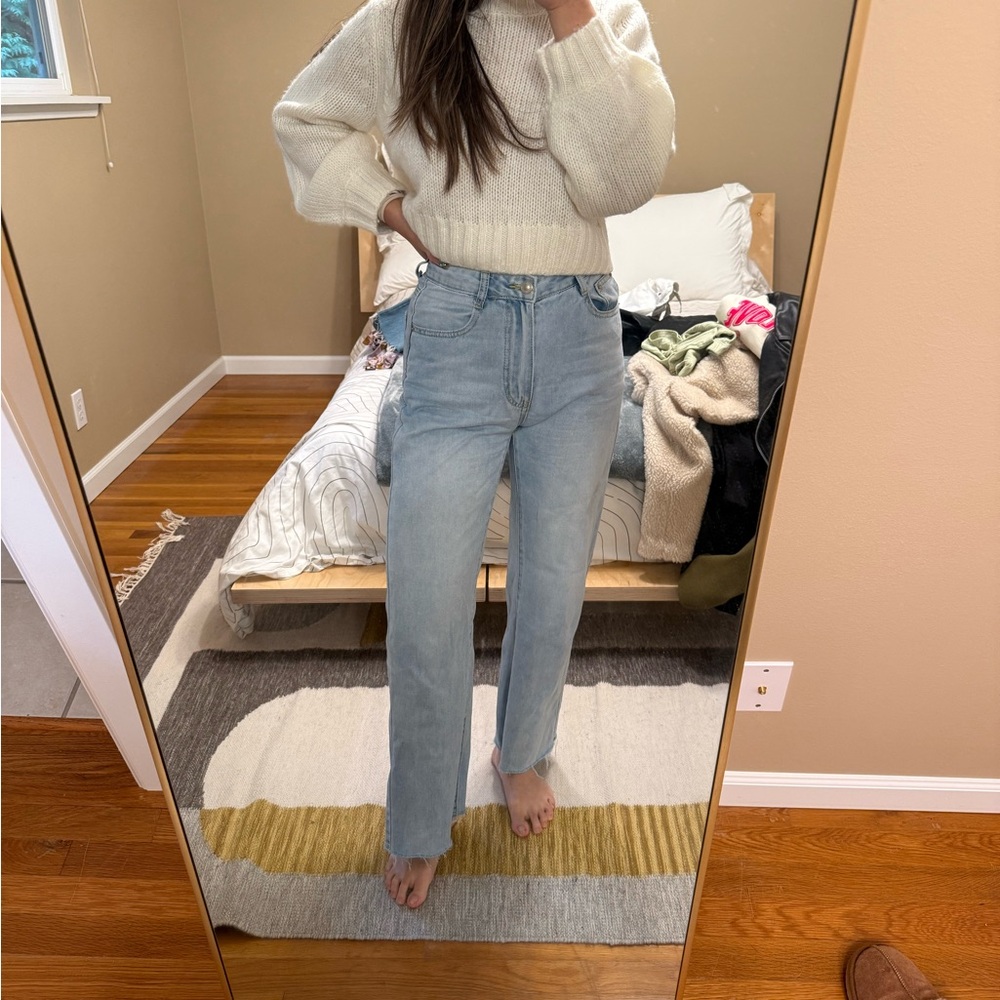 Cece Hammer Wide Leg Jeans Vintage Blue Denim from Princess Polly (size 24)
